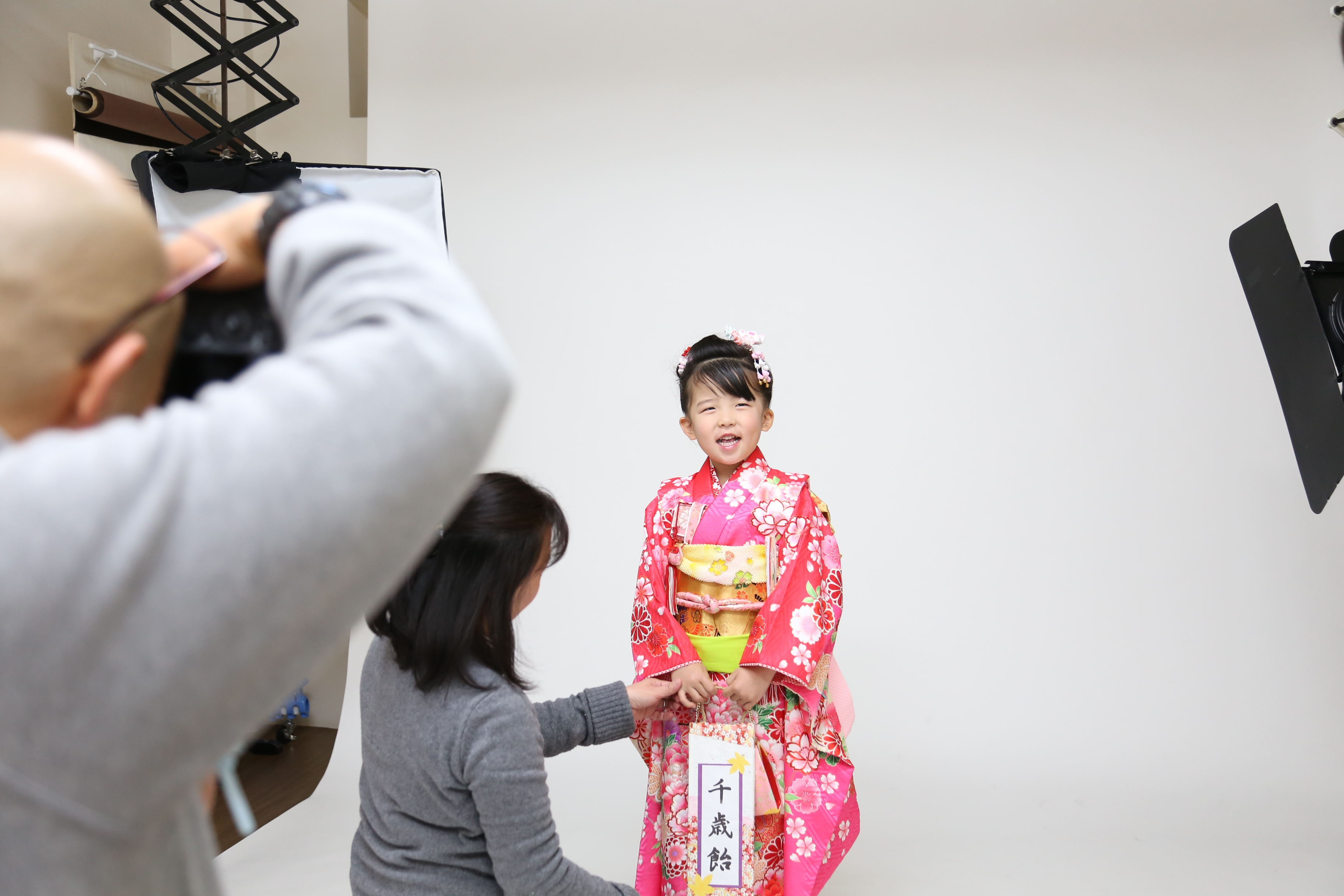 七五三の撮影風景 スタジオ撮影の様子